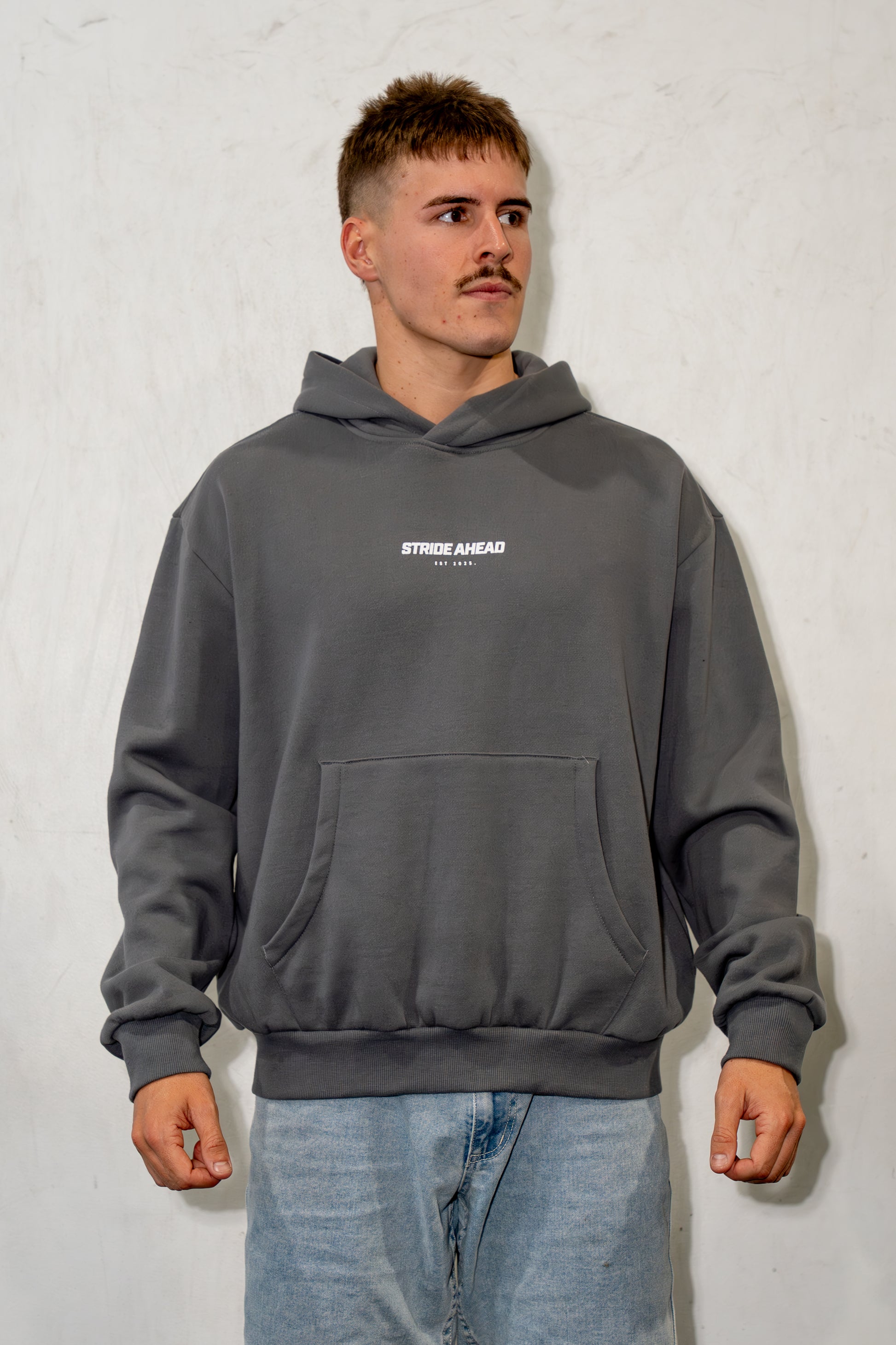 Box Hoodie "Running CO" Grey