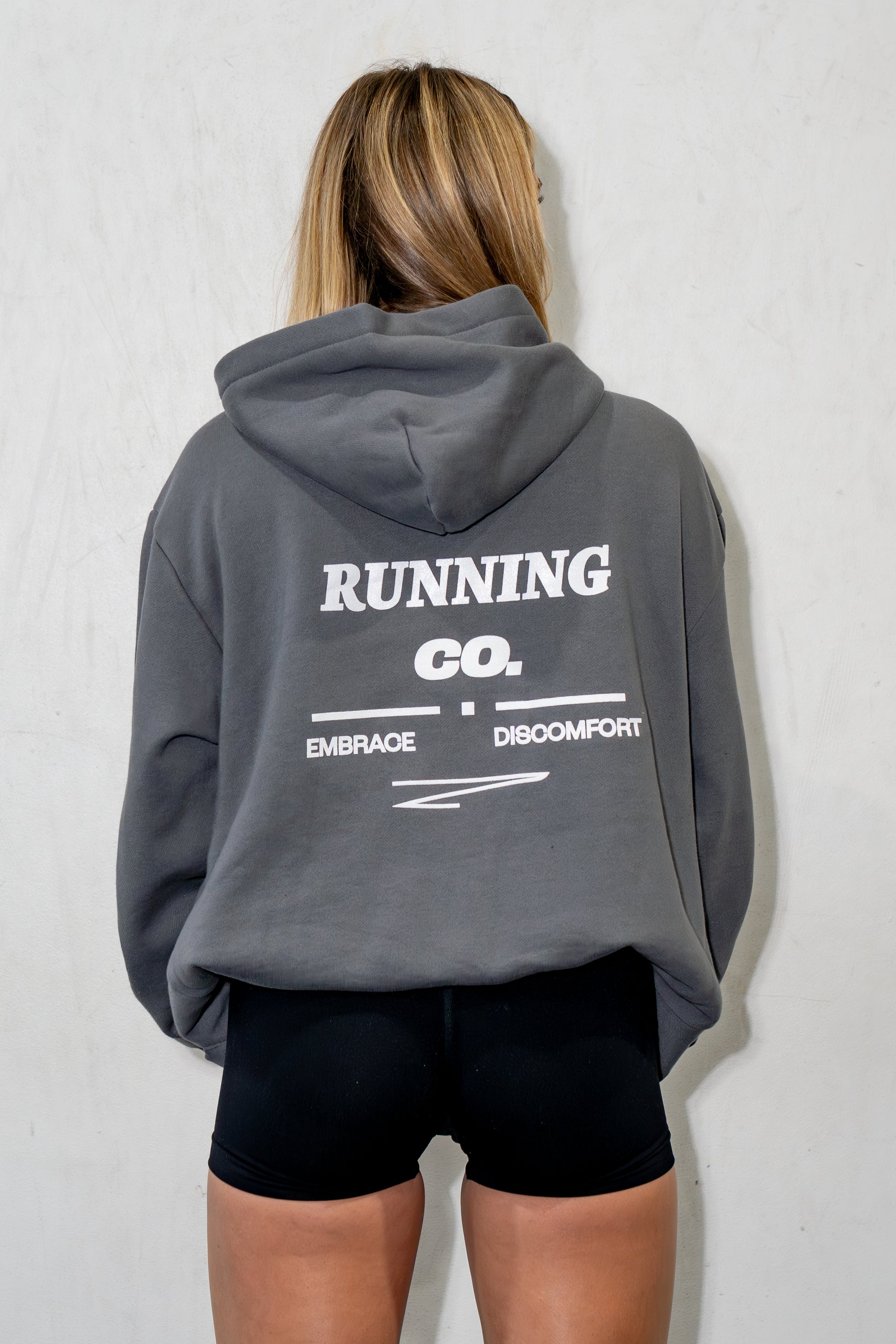 Box Hoodie "Running CO" Grey