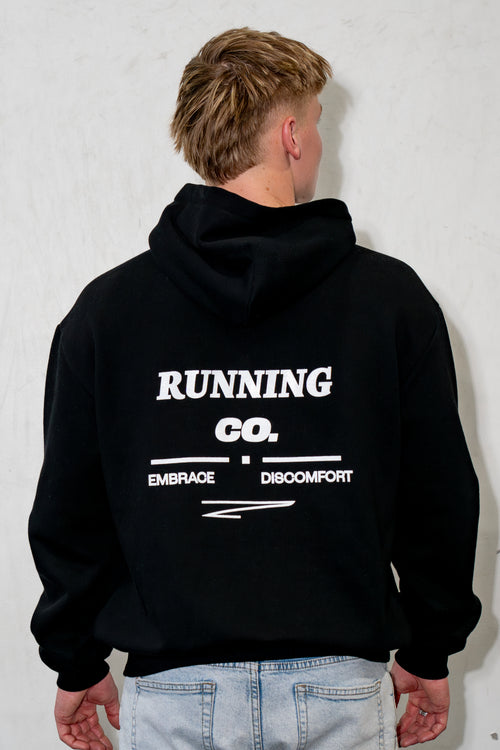 Box Hoodie "Running CO" Black